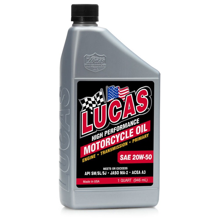 Motorkerékpár motorolaj 20W50 Lucas Oil Products, 946 ml