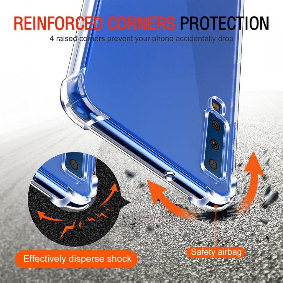 Husa pentru Samsung Galaxy A7 (2018) A750, Techsuit, Shockproof Clear, Transparenta