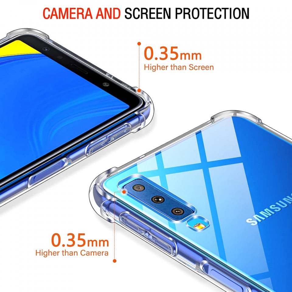 Husa pentru Samsung Galaxy A7 (2018) A750, Techsuit, Shockproof Clear, Transparenta
