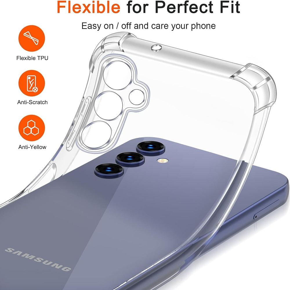 Husa protectie Mat-Tech compatibila cu Samsung Galaxy A14 4G / A14 5G, Protectie Camera, Colturi anti-soc, Decupaje Precise, Rezistenta la impact, Margini ridicate pentru protectia ecranului, Transparenta