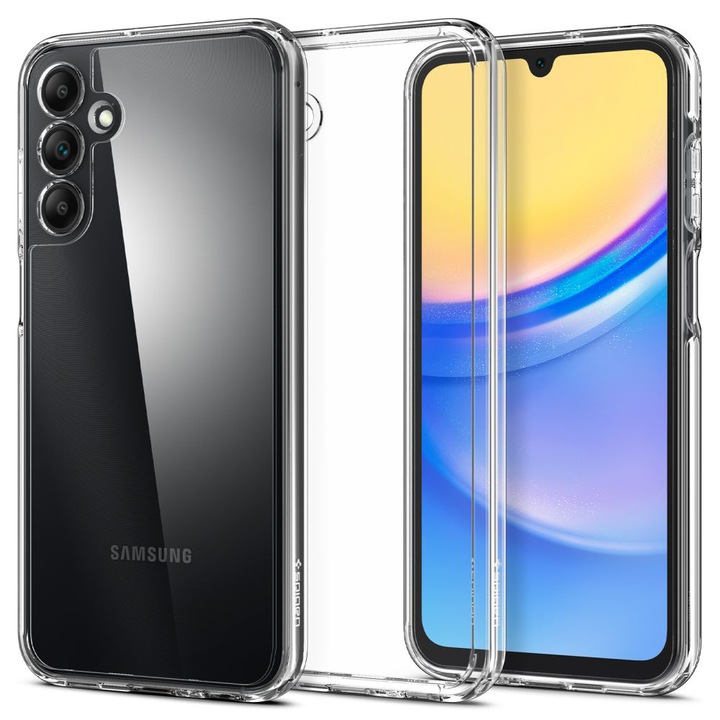 Ултратънък хибриден защитен калъф за телефон, съвместим със Samsung Galaxy A15 4G / A15 5G, прозрачен - ES02338