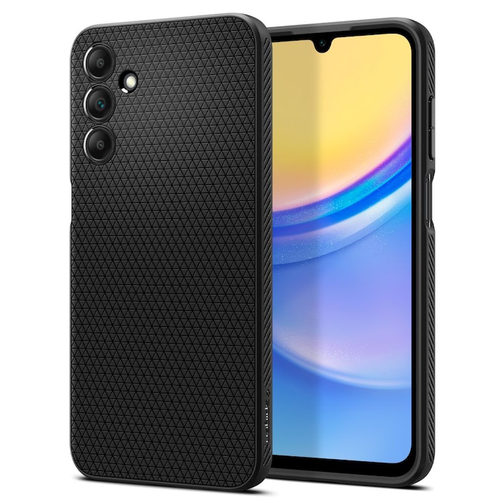 Spigen Liquid Air védőtok, Samsung Galaxy A15 4G / A15 5G-hez, Prémium érintésérzet, Fejlett ütésgátló technológia, Matt fekete