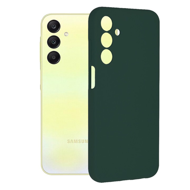 Защитен калъф за Samsung Galaxy A25 5G, Ударобезопасен, E55, Silicon Flex, Deep Green