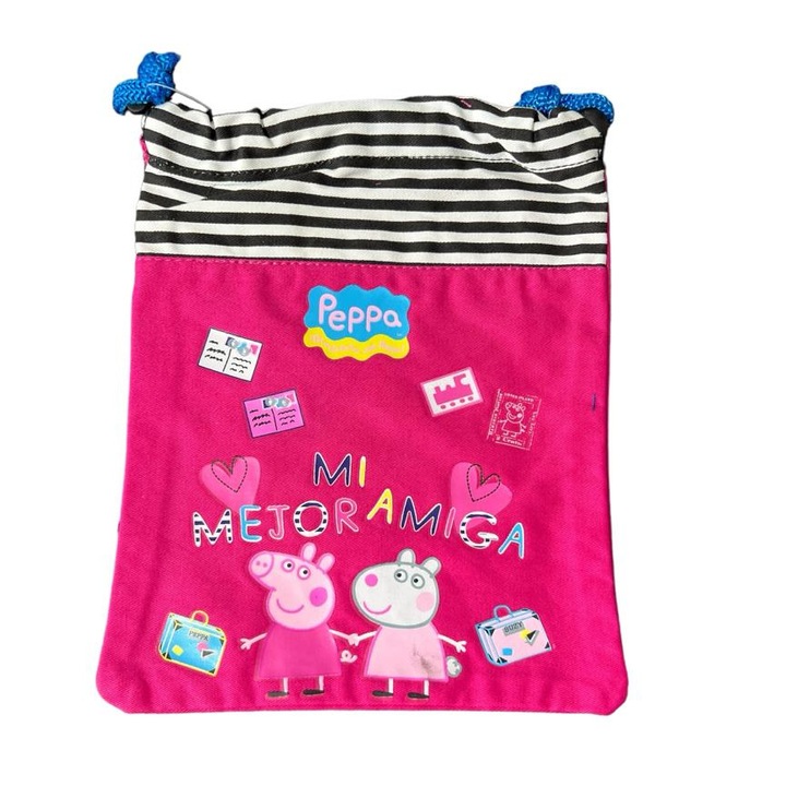 Sac incaltaminte Peppa Pig, 22 cm Fucsia