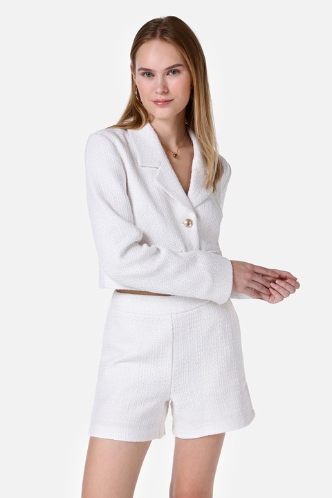 COLIN'S, Sacou slim fit crop din tuid, Alb, 40