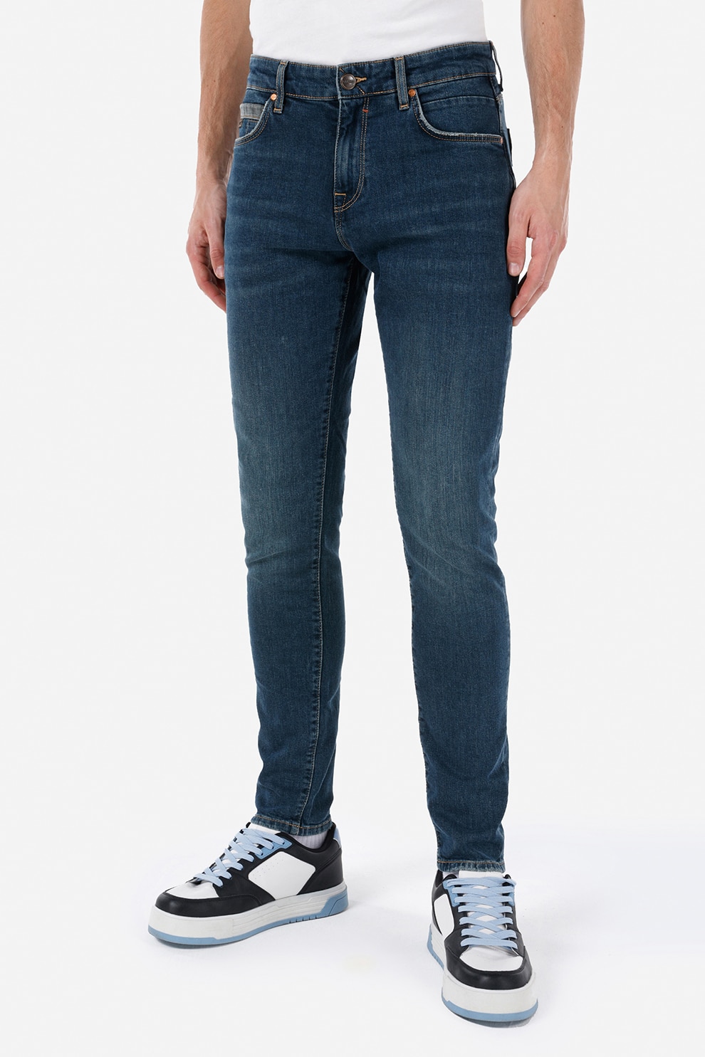 COLIN'S, Blugi skinny cu talie medie, Albastru petrol, W29-L32
