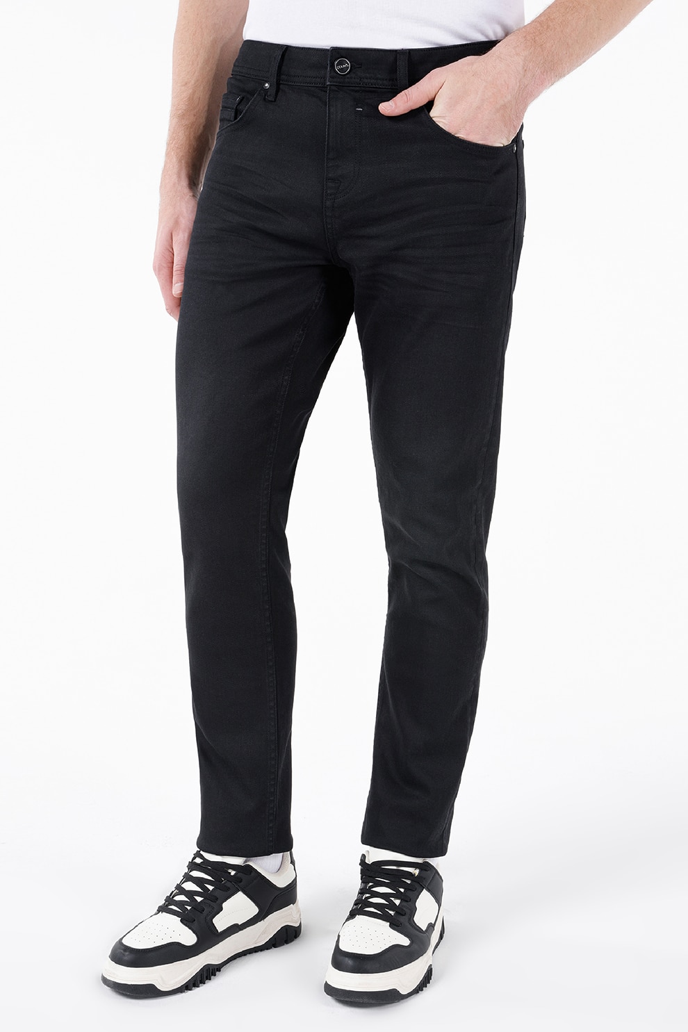 COLIN'S, Pantaloni din amestec de bumbac cu croiala dreapta, Negru, W31-L32