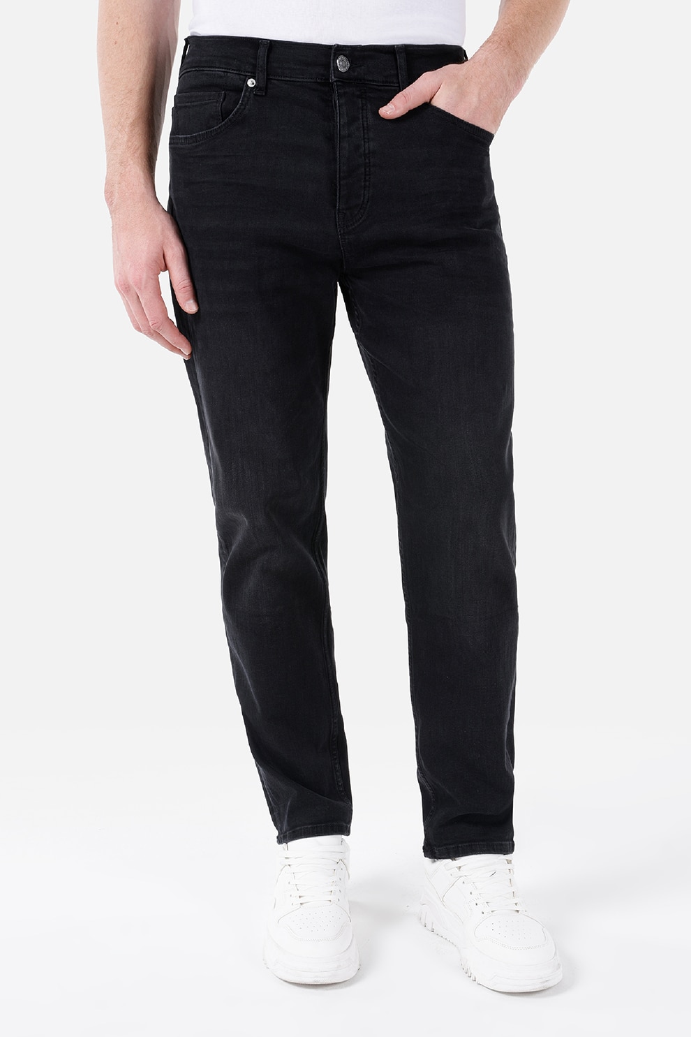 COLIN'S, Blugi cu croiala dreapta si talie joasa, Negru, W28-L32