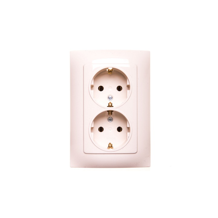 Priza dubla, Kontakt-Simon, Simon 10, Schuko, 16A, Crem