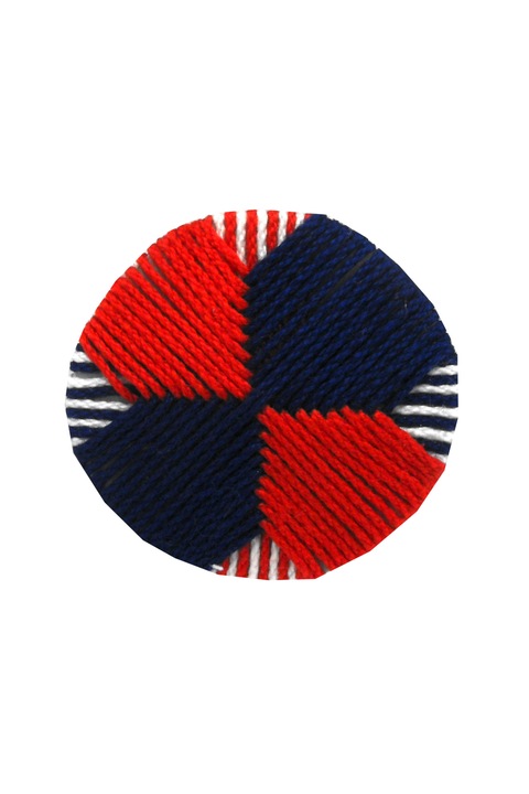 Brosa handmade rotunda tesuata manual din bumbac - Navy- Rosu-Bleumarin