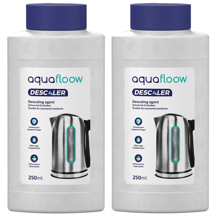Set 2 solutii de curatare universal pentru indepartarea depunerilor, AquaFloow Descaler 250ml