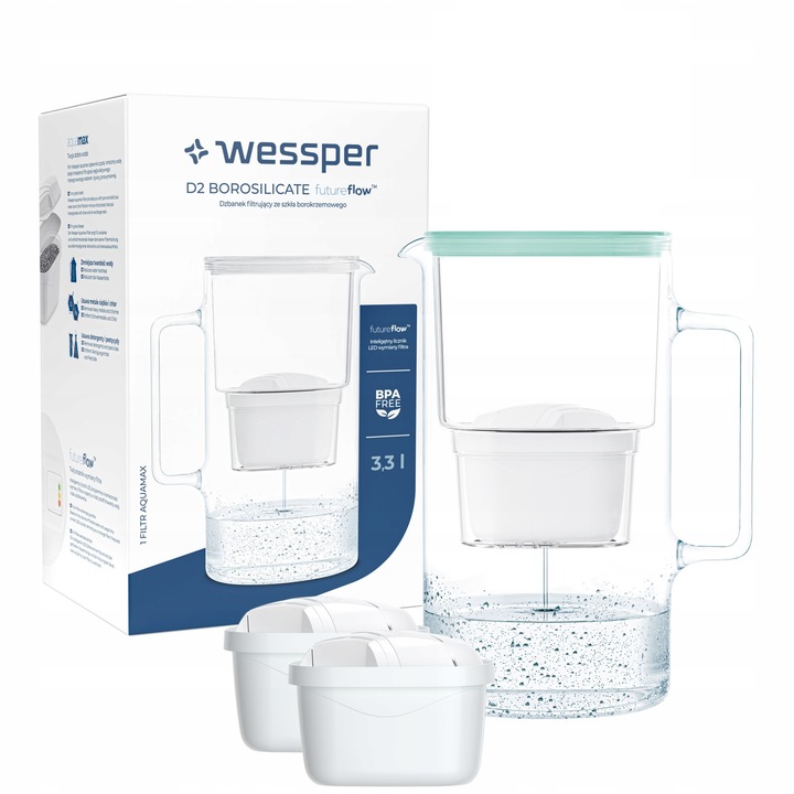 Set cana filtranta cu 3 filtre Wessper, 3l, Multicolor