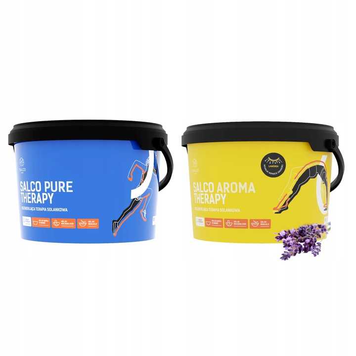 Set 2 galeti sare de baie, Salco, 2x3 kg, Galben/Albastru