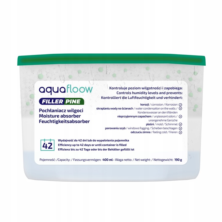 Moisture Absorber, AquaFloow, Fenyőillat, 400 ml,