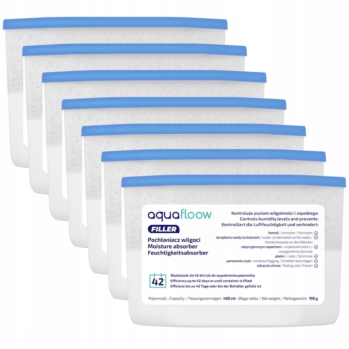 Set 5 insertii absorbant umiditate, HUMISTOP, alb, pentru prevenirea mucegaiului, durează până la 3 luni