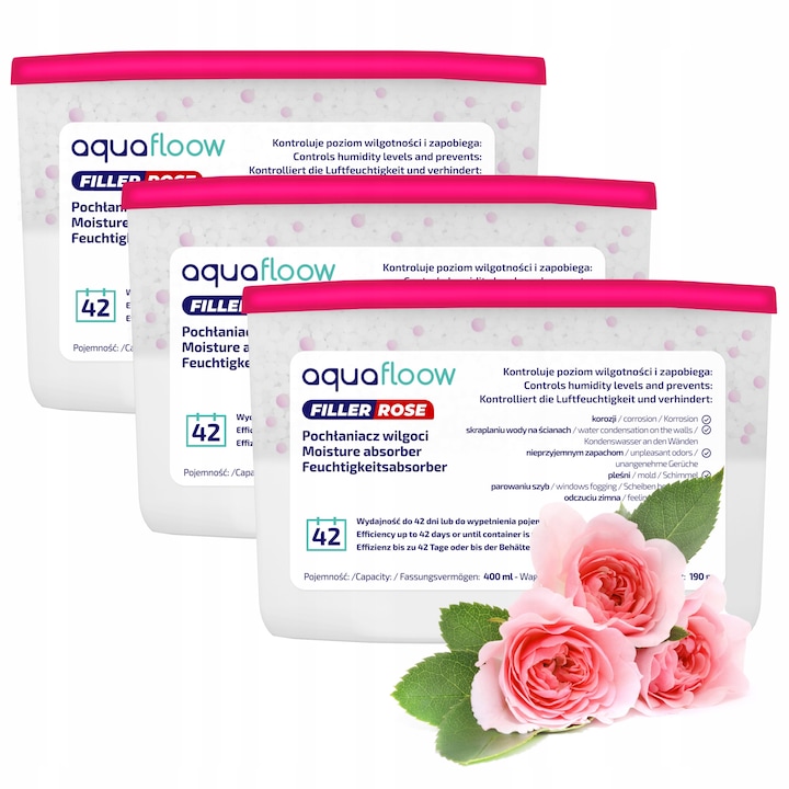 Dezumidificator cu parfum discret de vanilie, 250g potrivit pentru spatii de pana la 35 m², rulote si autoturisme
