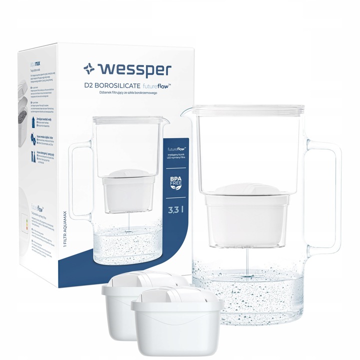 Комплект кана за филтриране Wessper, 3,3 л, бяла/прозрачна