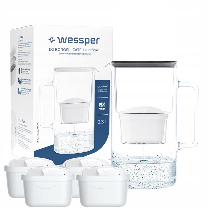 Комплект кана за филтриране Wessper, 5 филтъра 3.3l, многоцветни