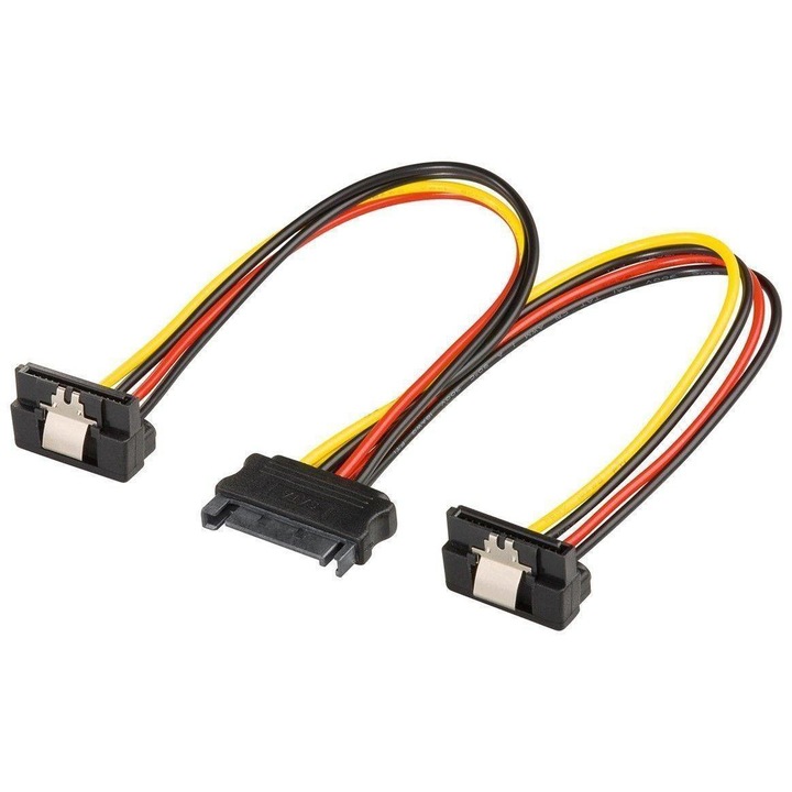 Adapter kábel SATA 2x SATA 90 fokos anya Goobay