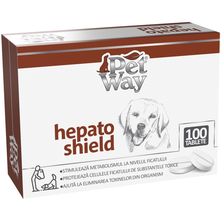 Supliment nutritiv pentru caini Petway Hepato Shield, 100 Tablete