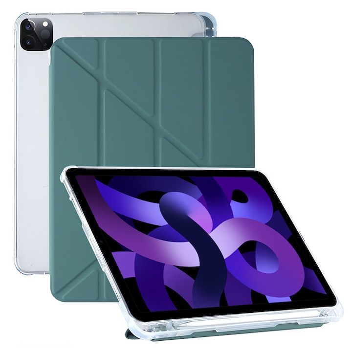 Tablettok, Lecheng, multifunkcionális, állvány, beépített ceruzatartó, Kompatibilis Apple iPad 9 (2021)/ iPad 8 (2020)/ iPad 7 (2019), 10 "2", iPad Air 3/ iPad Pro, 10 "5" , Zöld