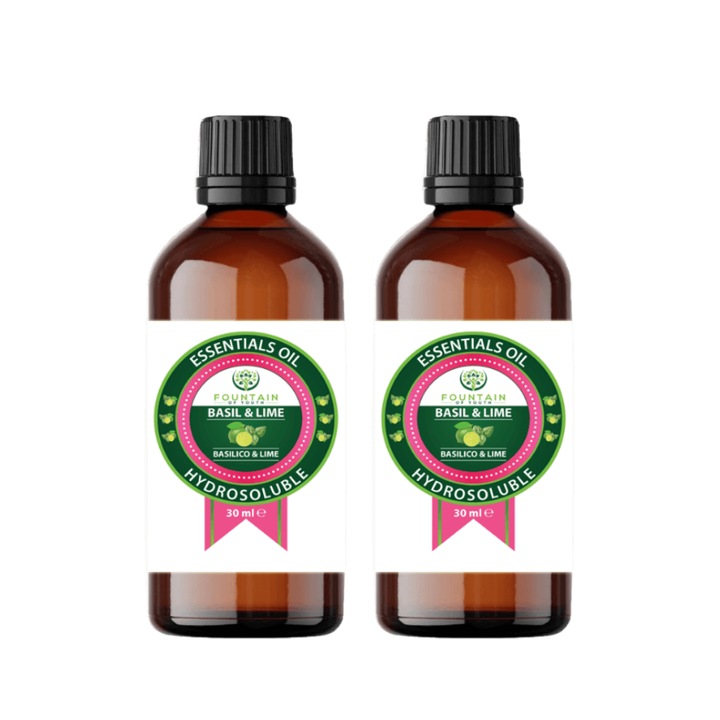 Set 2 X 30 ml Uleiuri Hidrosolubile, Busuioc si Lime, Fountain of Youth