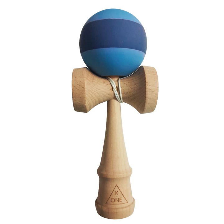 Професионална Kendama, Дървена топка със силиконово покритие, Светло синя, 34KD