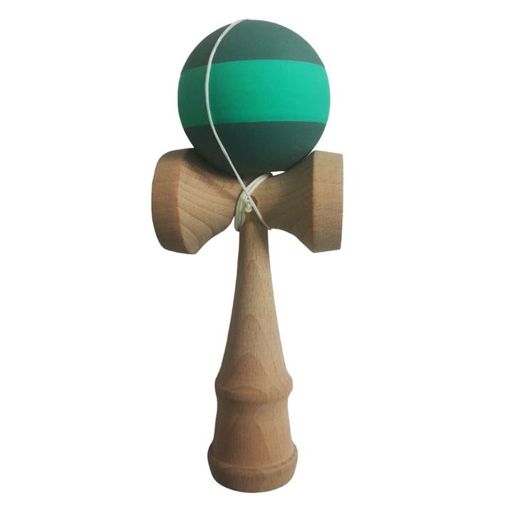 Професионална Kendama, Дървена топка със силиконово покритие, Тъмнозелена, 27KD