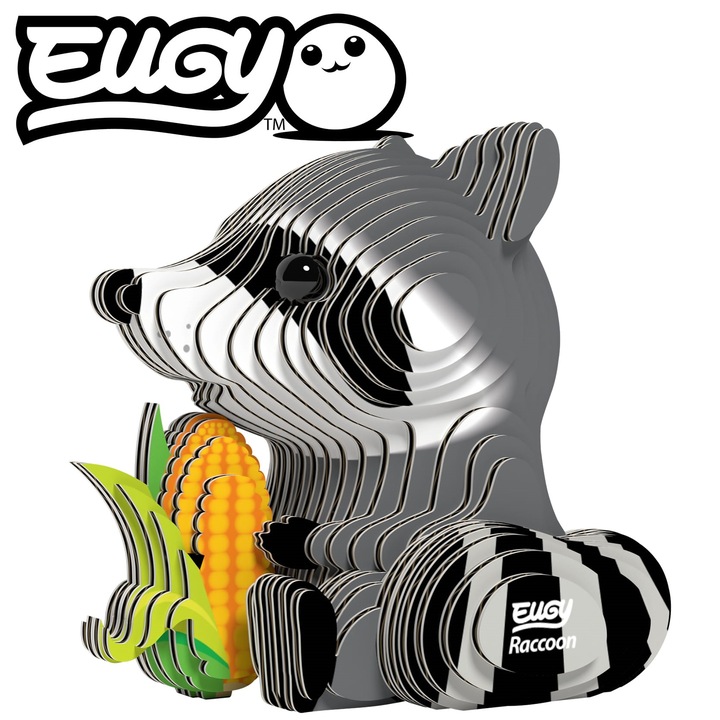3D Пъзел, Eugy, Модел- миеща мечка, Сив