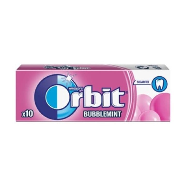 Дъвки, Orbit, 10 дражета, Bubblemint, 14 g