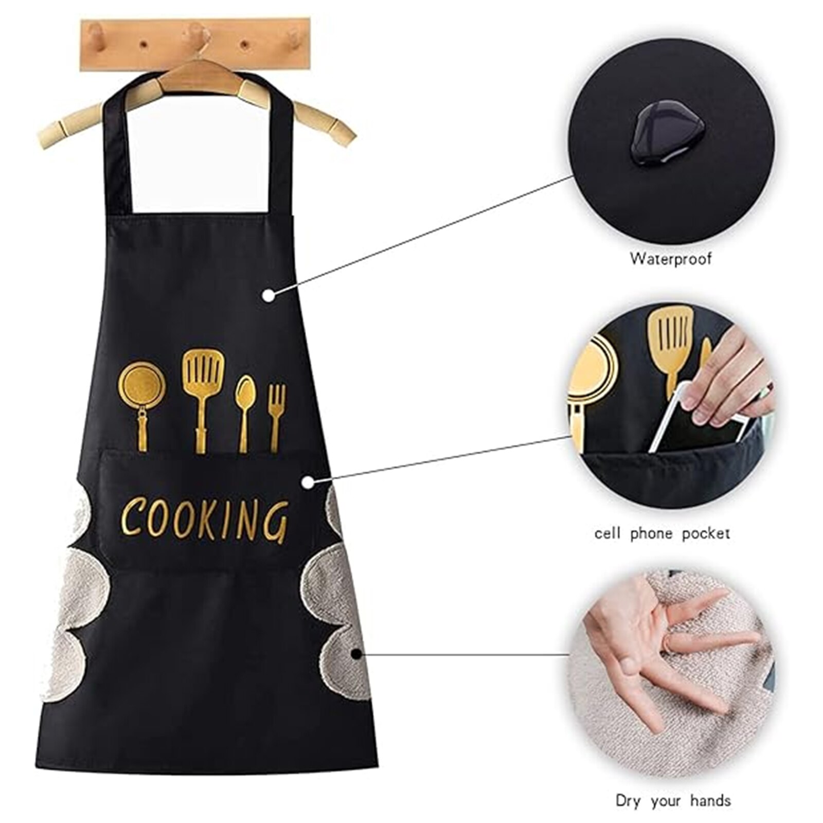 Set 2 sort de bucatarie cu prosop de stergere a mainilor si buzunar ...