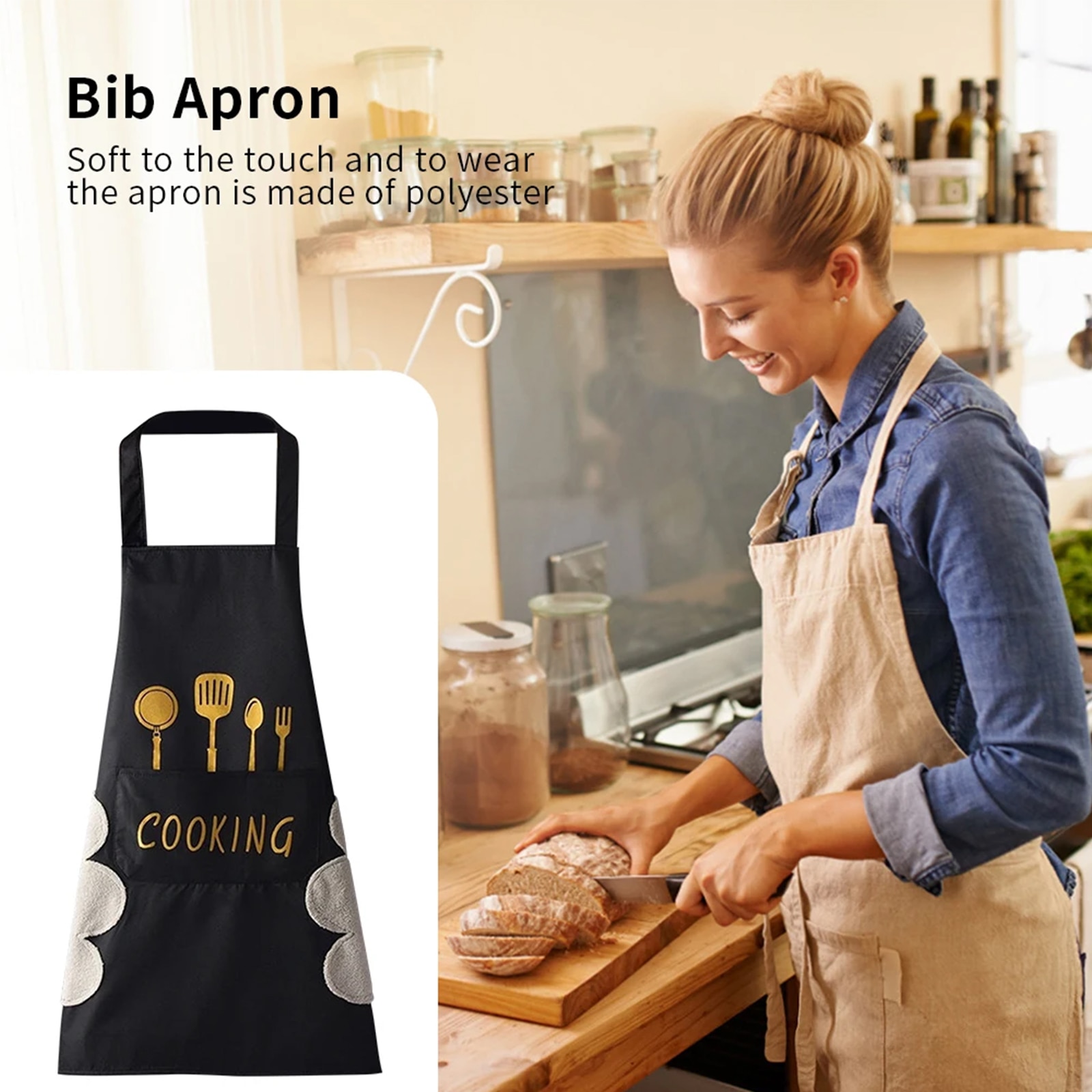 Set 2 sort de bucatarie cu prosop de stergere a mainilor si buzunar ...