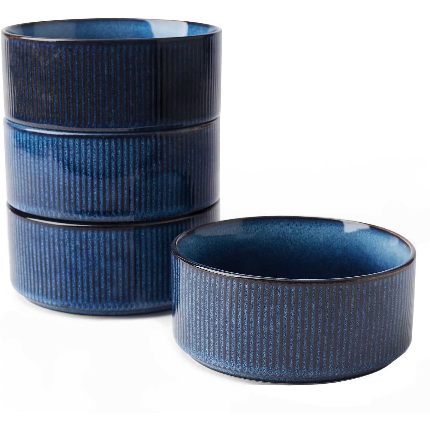 Callena Set de 4 boluri de ceramică Cosmic Blue albastru 14x6cm, 580 ml