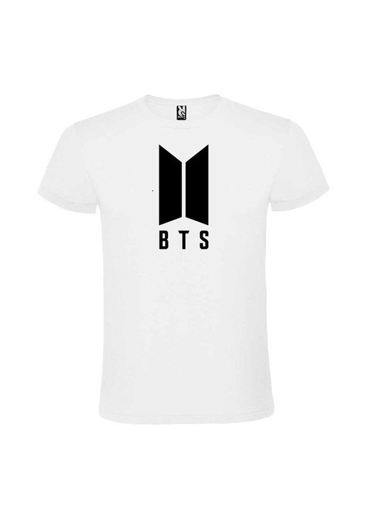 Női póló, személyre szabott BANGTAN Symbol, BTS, K-POP pamut 100%, fehér