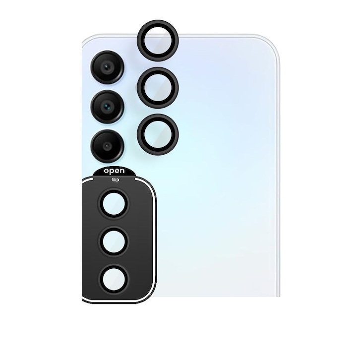 Samsung Galaxy A15 4G / A15 5G Black telefonnal kompatibilis 3 db HOFI CamRing kameraüvegvédő készlet