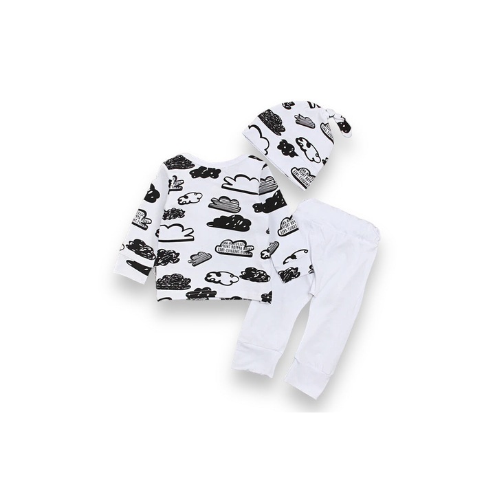 Бебешки комплект от 3 части, блузка, панталонки и шапка CLOUD
