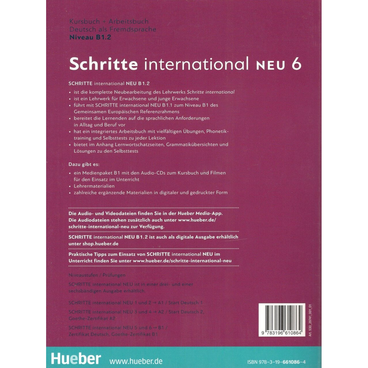 Schritte International Neu 6 B1.2 Kursbuch+Arbeitsbuch+Audio APP Zum ...