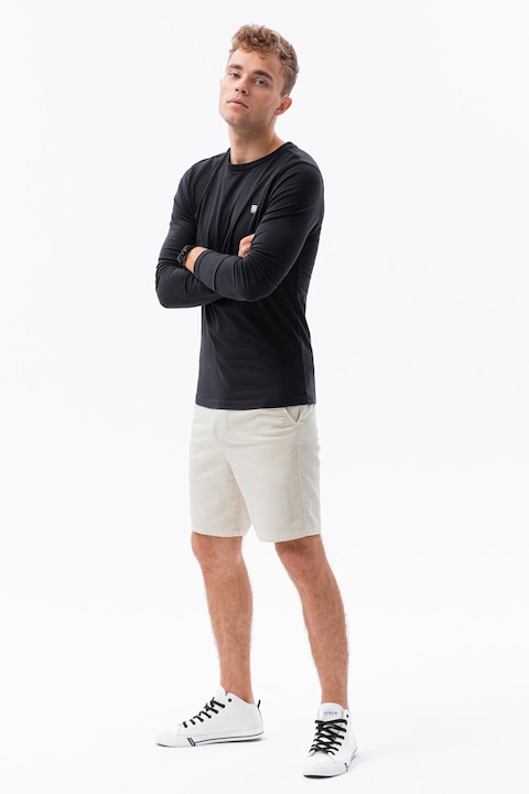 OMBRE, Bluza cu decolteu la baza gatului, Negru