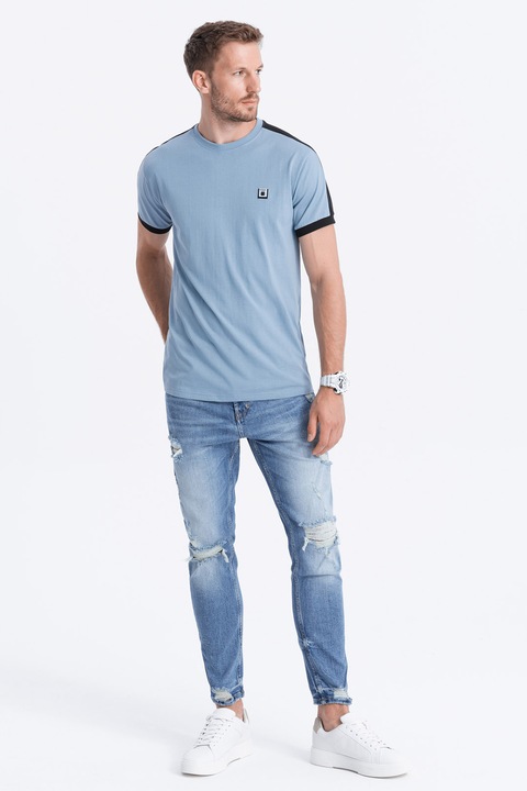 OMBRE, Tricou cu decolteu rotund, Albastru deschis