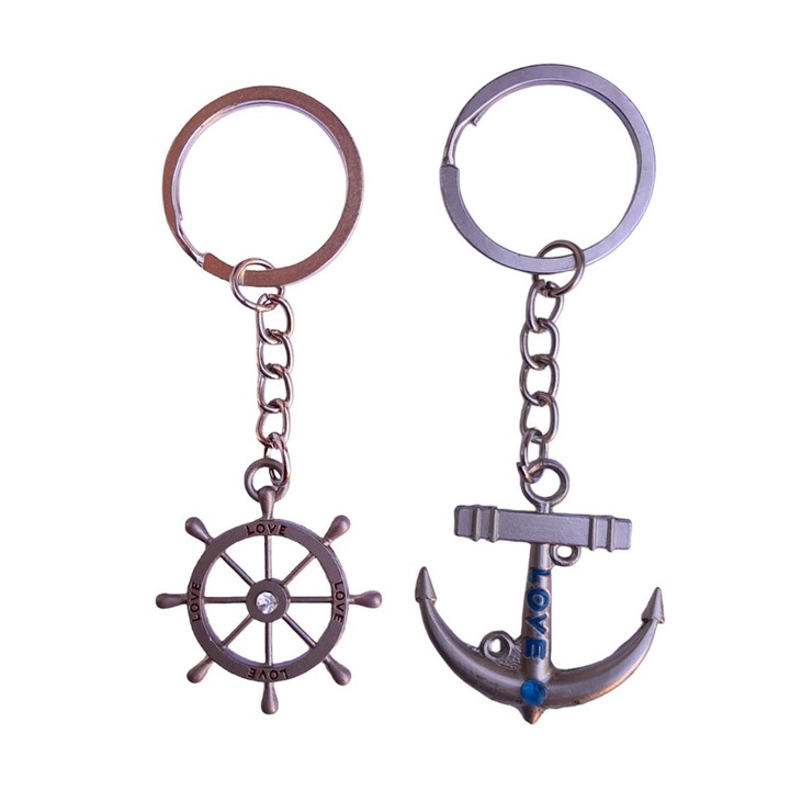 Set 2 brelocuri pentru Chei, Geanta sau Ghiozdan, Ancora si Timona, 15BRL
