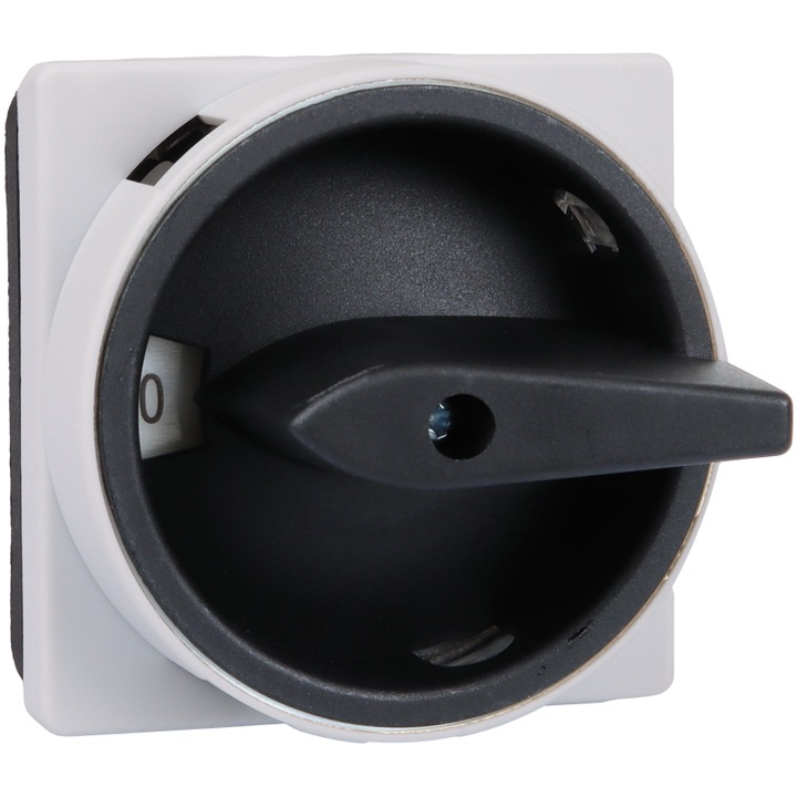 Kapcsoló, Tracon Electric, ABS, 400 V, 20 A, IP42, 64 x 64 mm, fekete/fehér