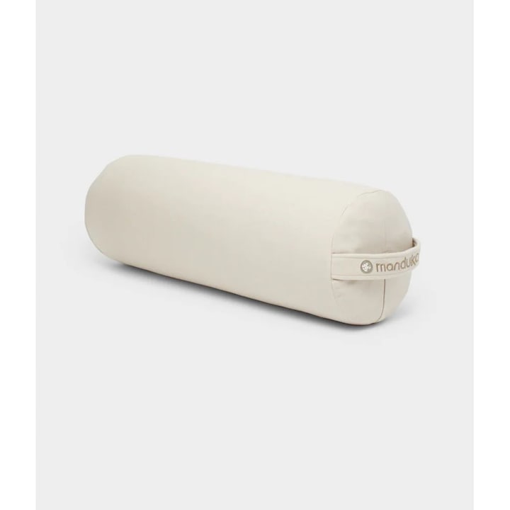 Bolster de yoga, Manduka, Round Sand, alb