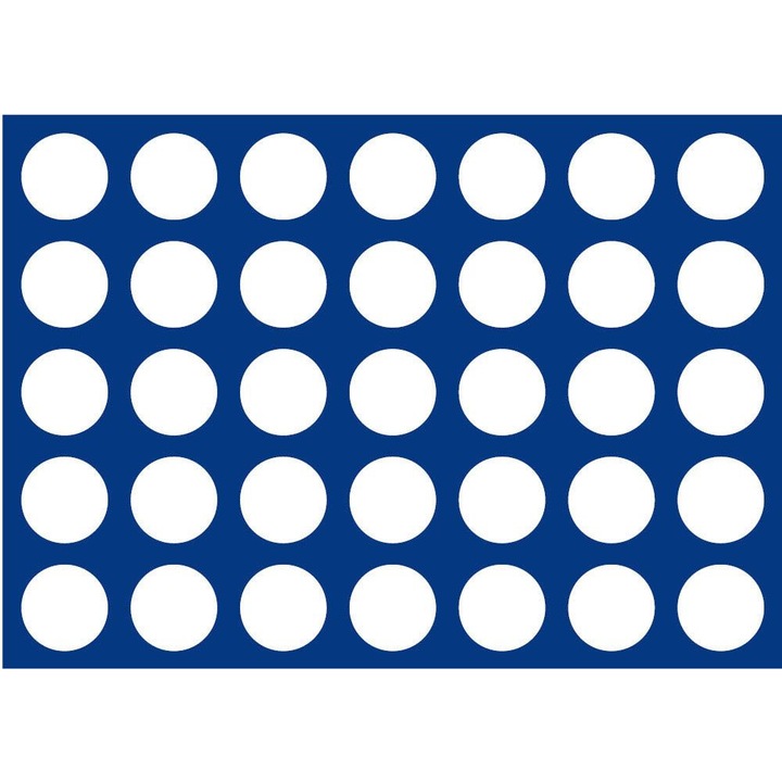 Kék bársony érmetálca, 35 db 34 mm-es rés, Biztonságos albumok