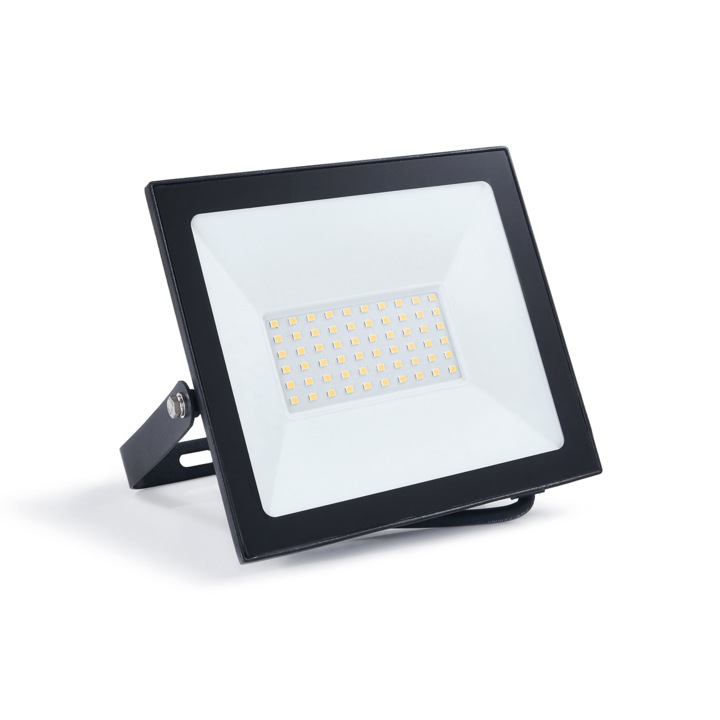 Proiector cu LED, halogen Tiga 50W, negru, alb rece (6500K)