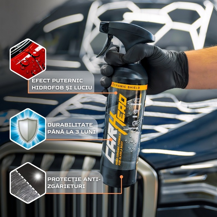 Set 2 x Protectie Ceramica Auto, Ceramic Shield V2, Car Hero, Protejeaza vopseaua, Anti UV, Hidrofob, 500 ml