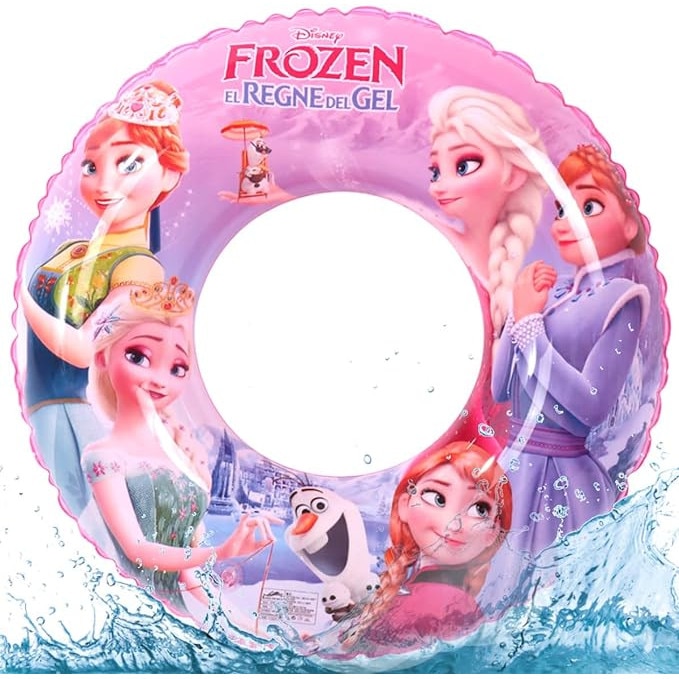 Elsa Roz Colac de inot tip inel pentru copii, gonflabil, pentru 3-6 ani, din PVA ...