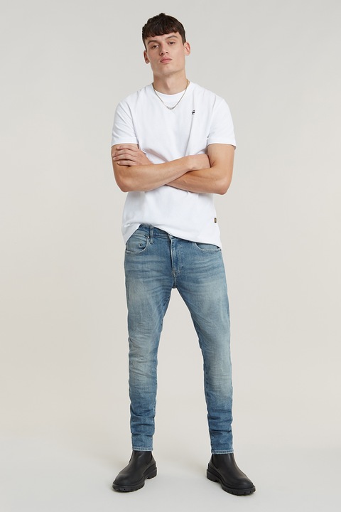 G-STAR, Blugi skinny cu talie medie, Albastru prafuit, W32-L32