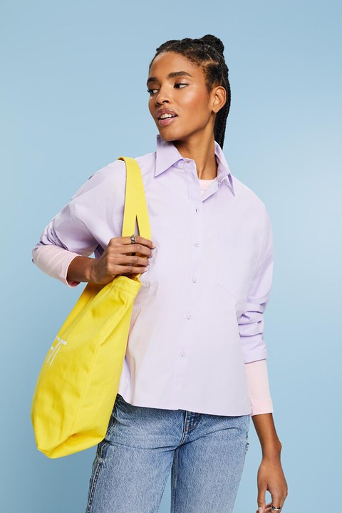 Esprit, Риза от поплин със свободна кройка, Лилав