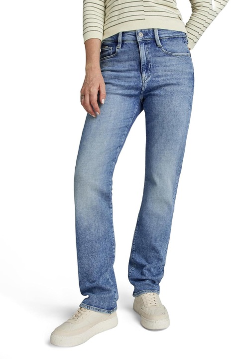 G-STAR, Blugi drepti cu talie medie Strace, Albastru