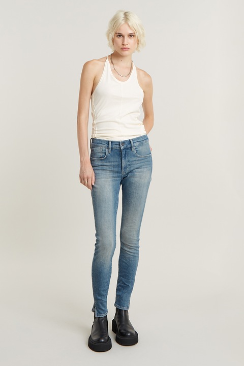 G-STAR, Lhana középmagas derekú skinny fit farmernadrág, Púderkék